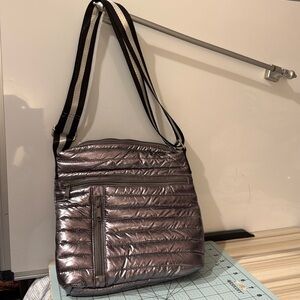 Silver cross body bag